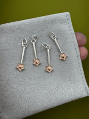 Mini Mixed Metal Star Wand Pendant