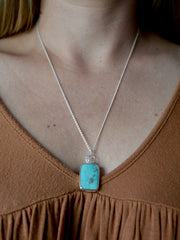 Silver Little Moon Campitos Turquoise Necklace