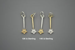 Mini Mixed Metal Star Wand Pendant