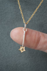 Mini Mixed Metal Star Wand Pendant