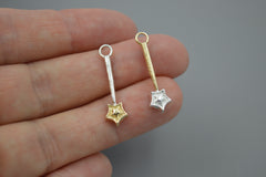 Mini Mixed Metal Star Wand Earring Charm
