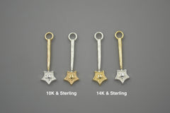 Mini Mixed Metal Star Wand Earring Charm