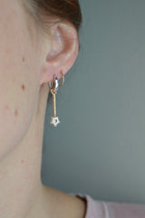 Mini Mixed Metal Star Wand Earring Charm