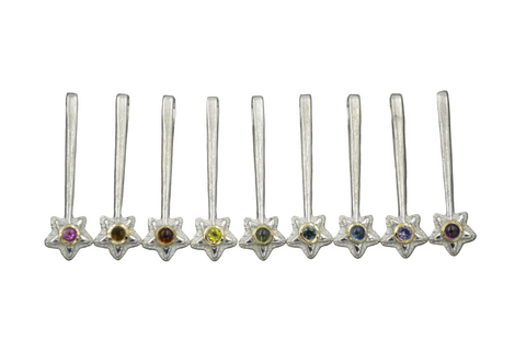 Silver Star Wands with 14k setting & Gemstones, June 2026 Drop (#9)