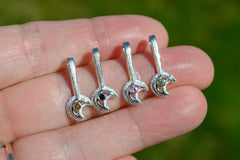 Sterling Silver Moon Wands with Gemstones May Restock
