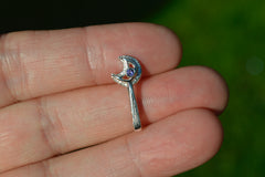 Moon Wand with Gemstones