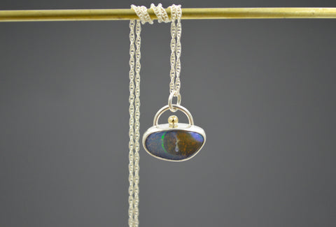 Silver and Gold Opal Island Pendant
