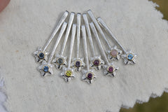 Silver Star Wands with 14k setting & Gemstones, April 2026 Drop (#7)