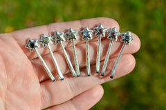 Silver Star Wands with 14k setting & Gemstones, November 2025 Drop (#4)