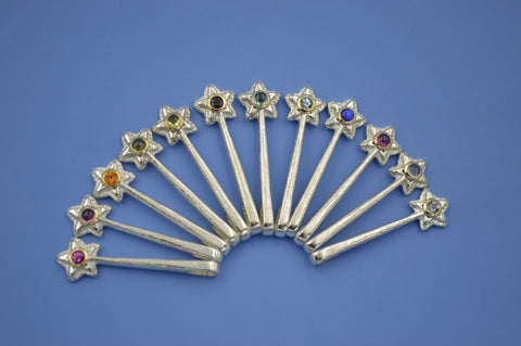 Silver Star Wands with 14k setting & Gemstones, Oct 2026 Drop (#12)