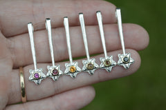 Silver Star Wands with 14k setting & Gemstones, Oct 2026 Drop (#12)