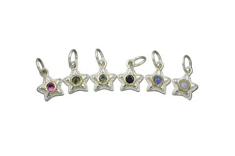 Silver Starlets with 14k Setting and 3mm Gemstones