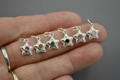 Silver Starlets with 14k Setting and 3mm Gemstones