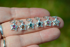 Silver Starlets with 14k Setting and 3mm Gemstones