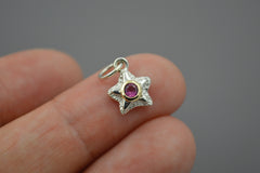 Silver Starlets with 14k Setting and 3mm Gemstones