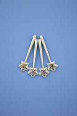 Silver Star Wands with 2mm gemstones