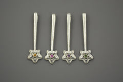 Silver Star Wands with 2mm gemstones
