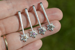 Silver Star Wands with 2mm gemstones