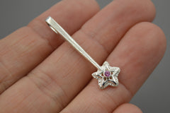 Silver Star Wands with 2mm gemstones