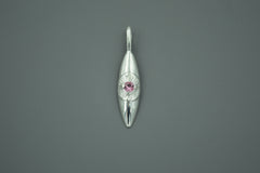 Silver Eye Pendant with Pink Spinel