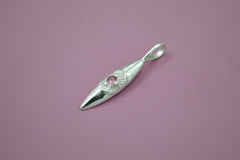 Silver Eye Pendant with Pink Spinel