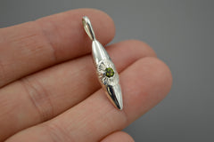 Silver Eye Pendant with Green Tourmaline