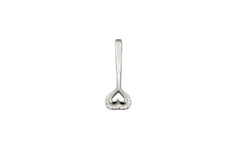 Silver fairy wand pendant with open shape upside down heart at the end in silver