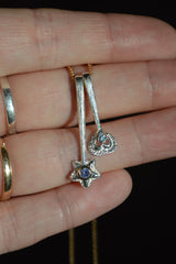 Sterling Silver Fairy Heart Wand with Montana Sapphire