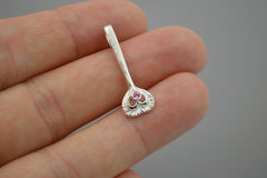 Sterling Silver Fairy Heart Wand with Pink Tourmaline