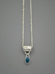 Silver Little Stars Opal Necklace OOAK