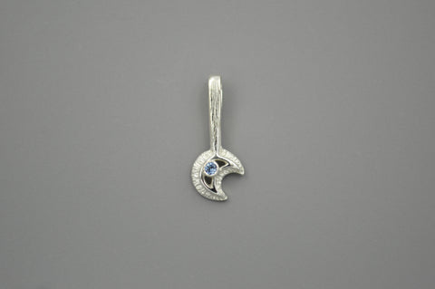 Sterling Silver Moon Wand with Montana Sapphire