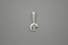 Sterling Silver Moon Wand with Montana Sapphire