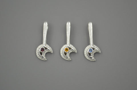 Sterling Silver Moon Wands with Gemstones
