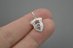 Sterling Silver Shield Pendants with Gemstones #2