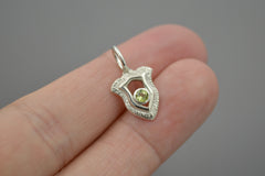 Sterling Silver Shield Pendants with Gemstones #2