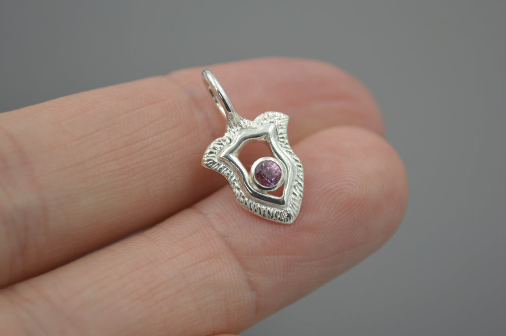 Sterling Silver Shield Pendants with Gemstones #2