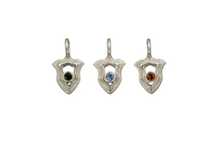 Sterling Silver Shield Pendants with Gemstones