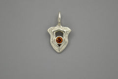 Sterling Silver Shield Pendants with Gemstones