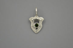 Sterling Silver Shield Pendants with Gemstones