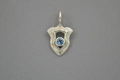 Sterling Silver Shield Pendants with Gemstones