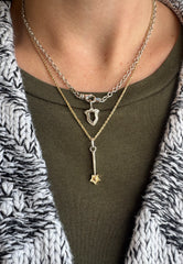 Mini Mixed Metal Star Wand Pendant