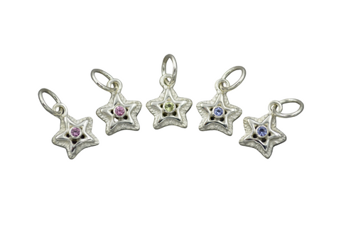 Silver Starlets with 2mm Gemstones