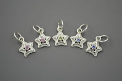 Silver Starlets with 2mm Gemstones