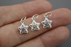 Silver Starlets with 2mm Gemstones