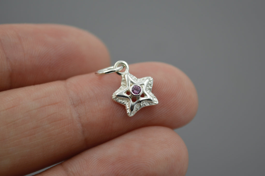 Silver Starlets with 2mm Gemstones
