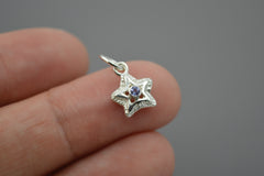 Silver Starlets with 2mm Gemstones