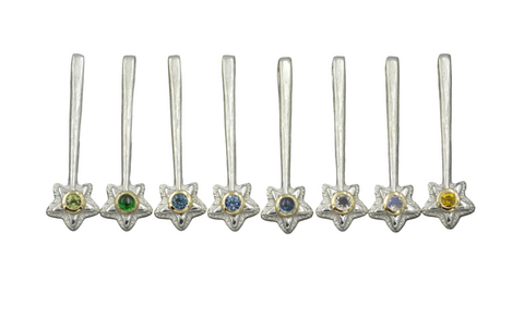 Silver Star Wands with 14k setting & Gemstones, March 2026 Drop (#6)