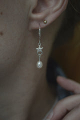 Pearl Star Dangle Earrings