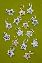 Silver Starlets with 14k Setting and 3mm Gemstones