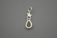 Silver OOAK Boulder Opal Star Pendant #2
